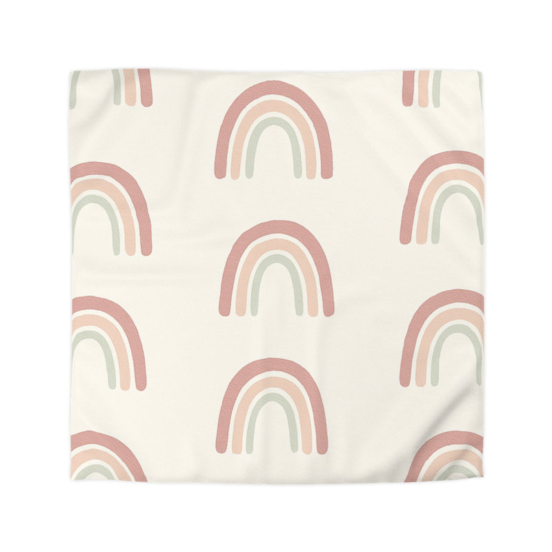 Microfiber Duvet Cover Boho Style, Design 89, Queen Duvet Cover, White