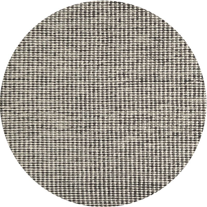 Tapis contemporain gris, Rond 5 pi