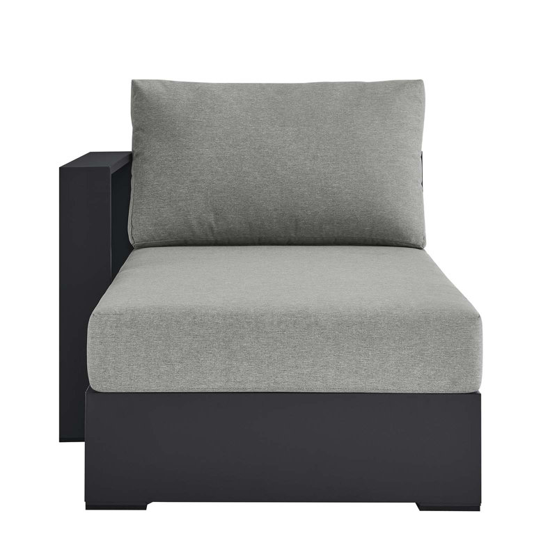 Chaise longue modulaire en aluminium thermolaqué Modway Tahoe, Gris