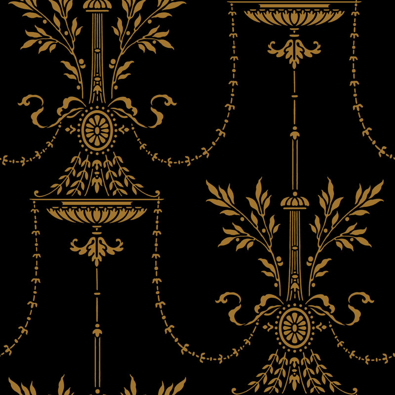 Dorset Floral Wallpaper Roll, Noir