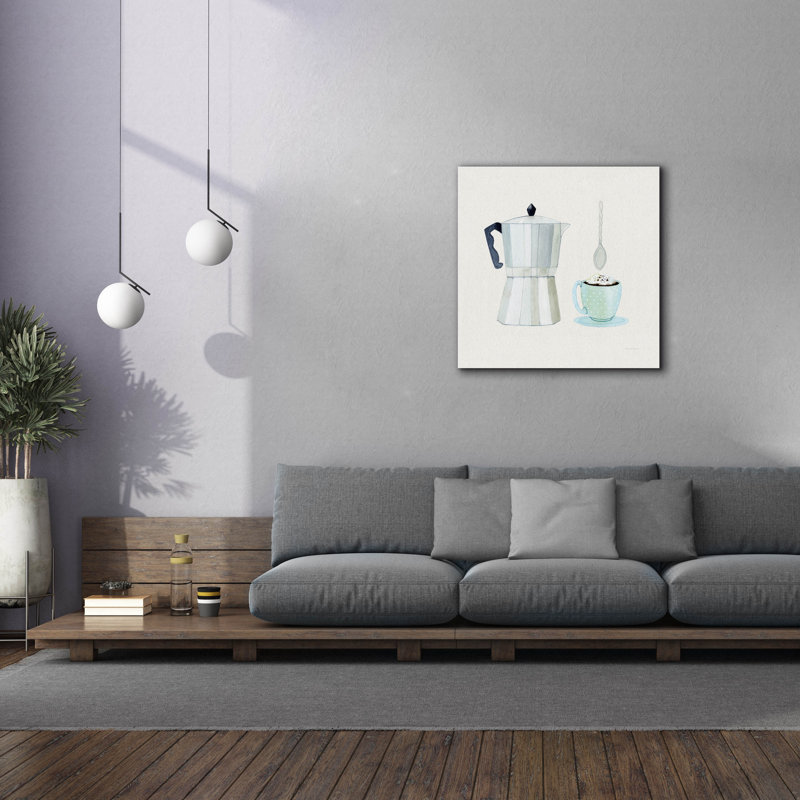 Art mural sur toile Winston Porter «Coffee Break 7 Tan» par Kathleen Parr, H 37 po x l 37 po x P 1,5 po