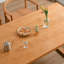 Table de salle à manger rectangulaire en bois massif brun-943937021