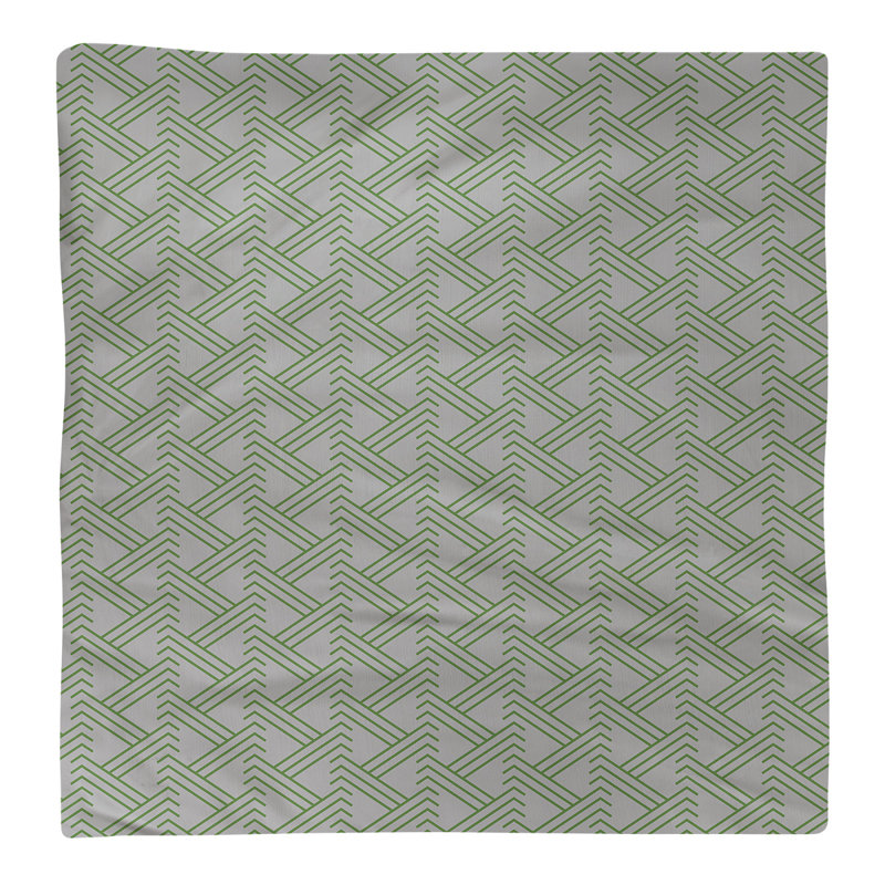 Serviette de table en coton Zig Zag, Gris/vert, H 0,1 po x l 22 po x P 22 po, Croisé en coton