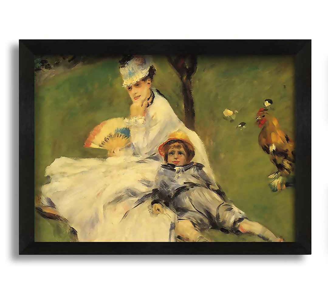 Gerahmtes Leinwandbild Renoir Camille Monet and Her Son Jean in the Garden of Argenteuil