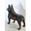 Statue de chien bouledogue français en bronze 9 po x 20 po x H 18 po
