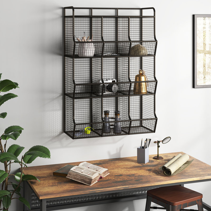 Organisateur de rangement mural avec paniers muraux Skyler