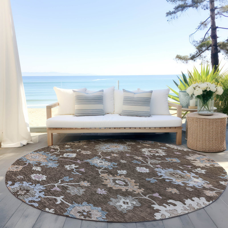 Tapis intérieur / extérieur lavable à la machine Segin ACN1218, Rond 8 pi