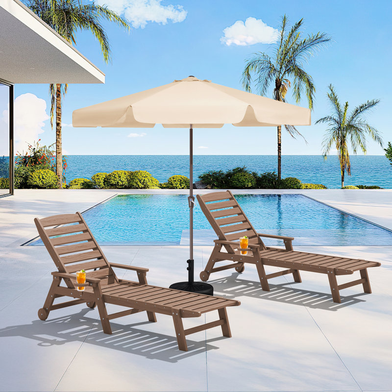 Swann Outdoor Chaise Lounge - Set Of 2, Brown