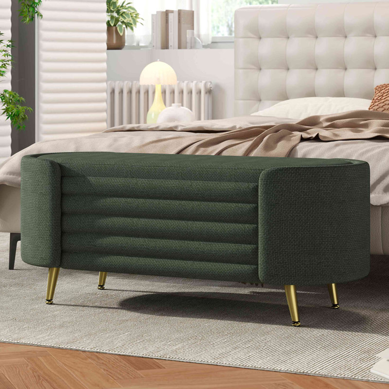 Repose-pieds moderne avec rangement et repose-pieds, Vert