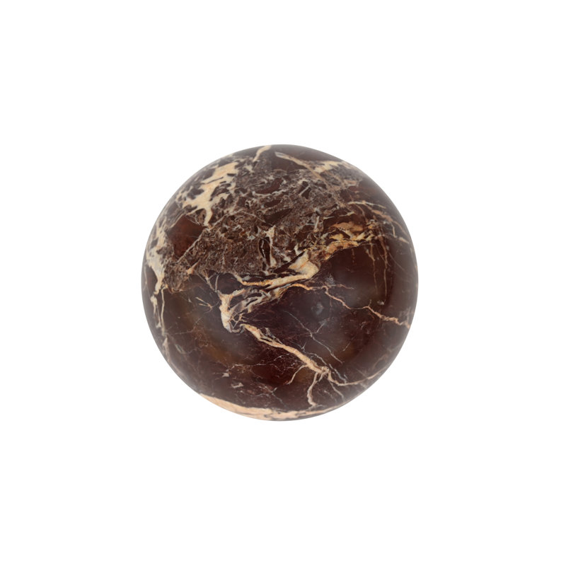 Odessa Sphere Tabletop Accent Red Levanto Marble, Red