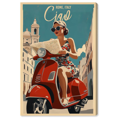 «Italian Scooter Trip», reproduction d'art sur toile par Art Remedy