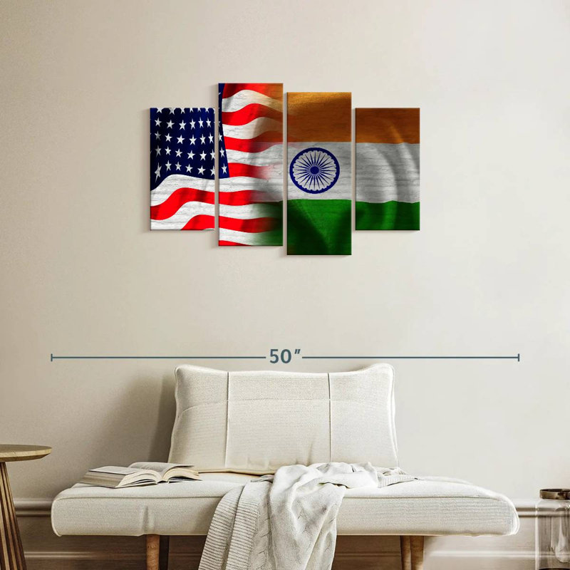 Drapeau de Borges, Inde et États-Unis, H 22 po x l 36 po