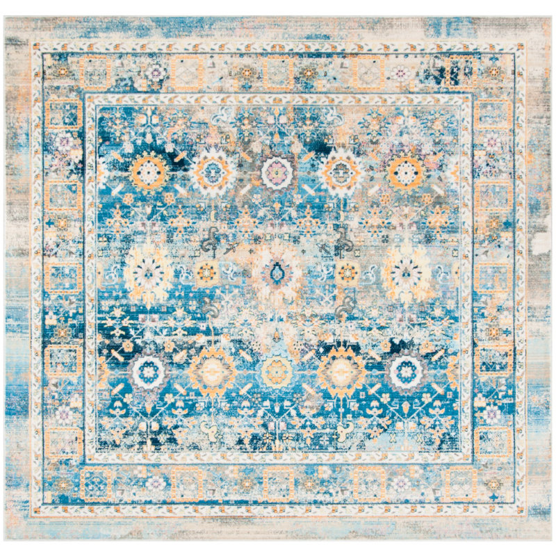 Emberlin Performance Oriental Rug, Square 6'7"