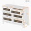 Commode horizontale en bois manufacturé à 6 tiroirs-366578021