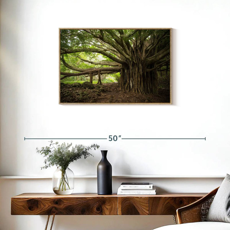 Banyan Tree, Cadre flottant en bois naturel, 31 po x 21 po