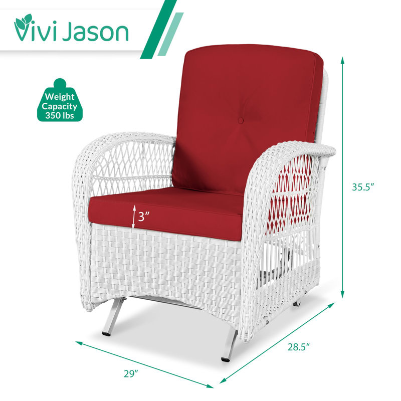 Chaise berçante d'extérieur en osier 2 pièces Bayou Breeze, Rouge
