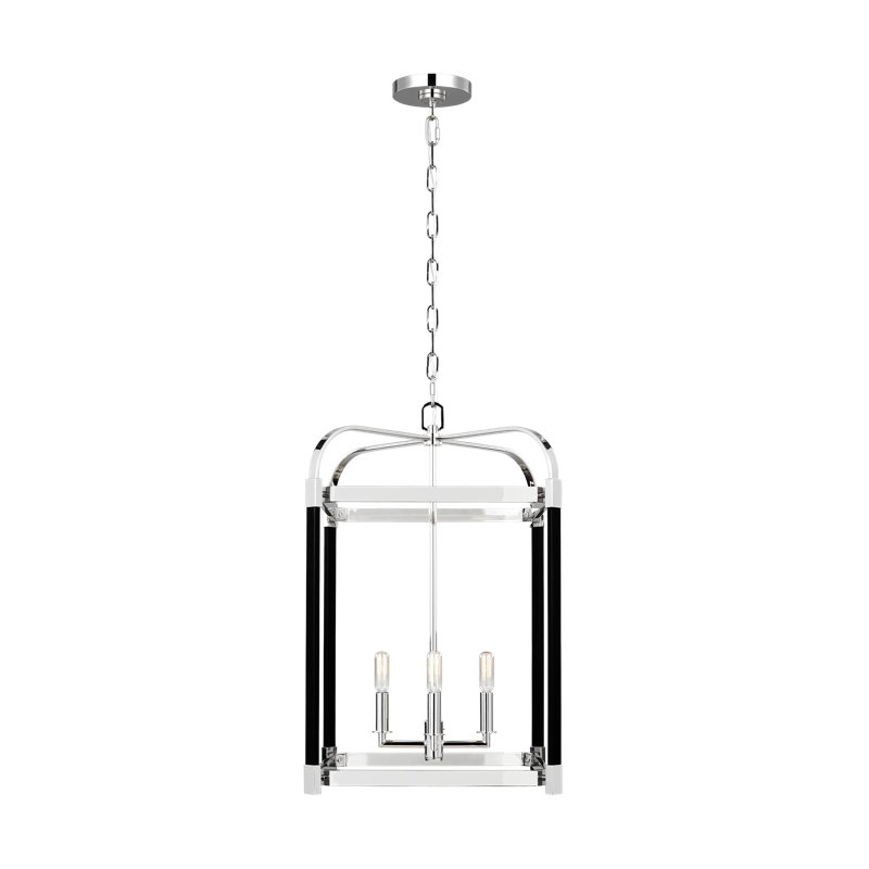 Hadley 4 - Light Dimmable Square / Rectangle Chandelier, Polished Nickel