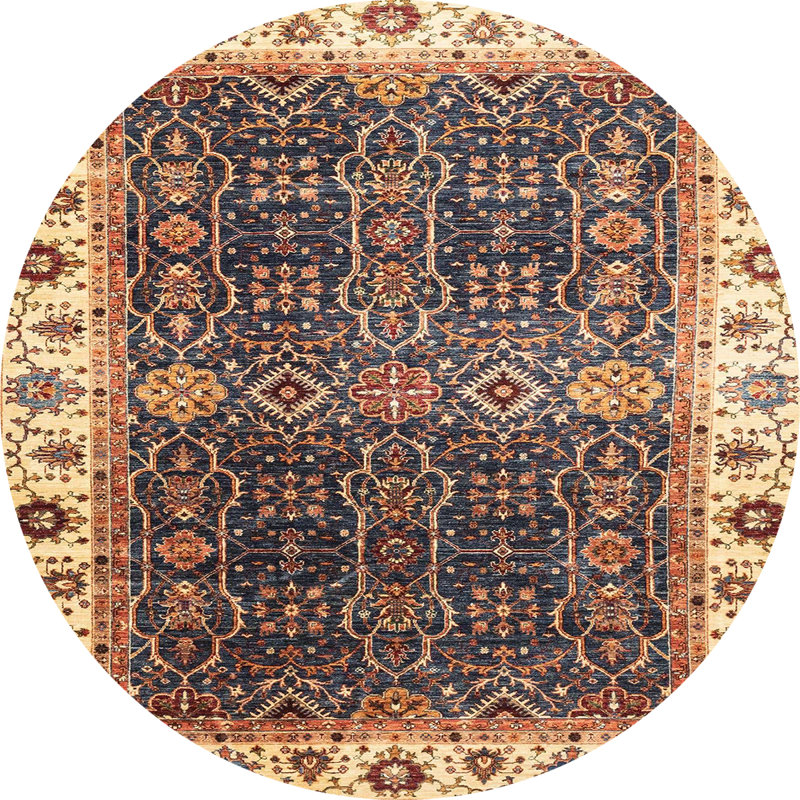 Tapis abstrait à motif abstrait moderne, Rond 7 pi