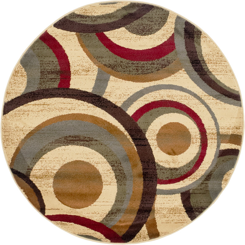 Ivetta Abstract Indoor Rug, Round 8'
