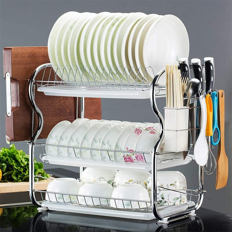 Mirfield Stainless Steel 3 Tier Dish Rack