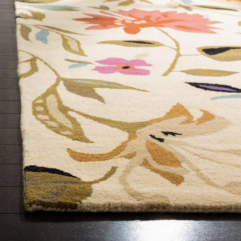 Tapis floral en laine touffeté à la main Chanler, Tapis de couloir 2 pi 6 po x 6 pi