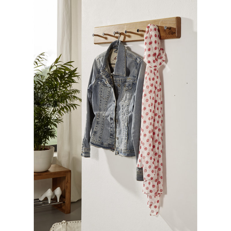 Artemisia Solid Wood Wall 7 - Hook Wall Mounted Coat Rack