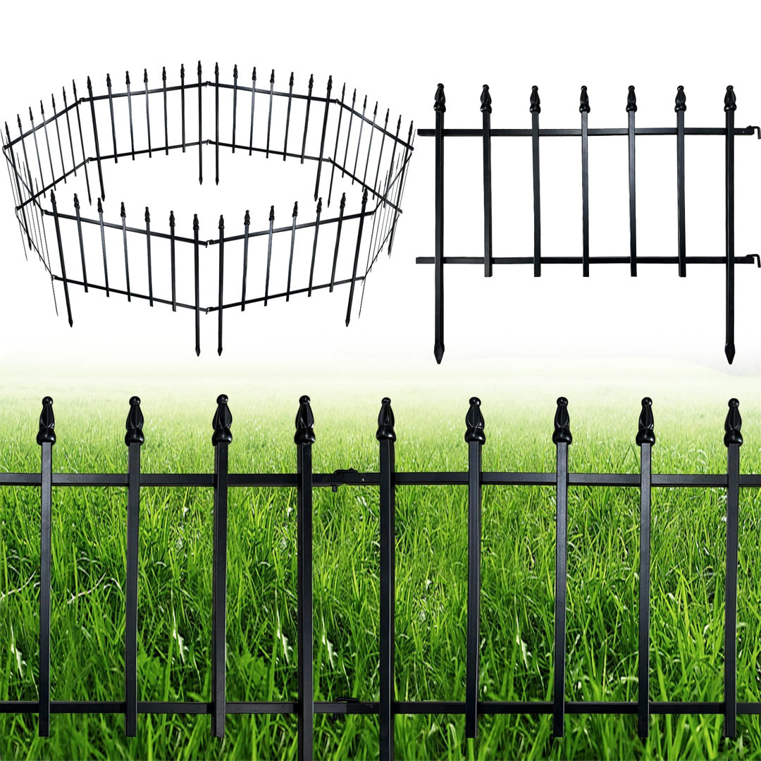 Outdoor Decorative Metal Garden Fence Panels Picket Design Anti-Rust Fencing Panels Animal Barrier