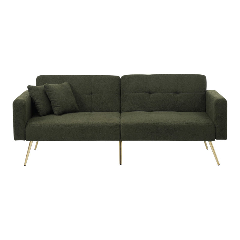 3 Seater Fabric Sofa Bed, Green