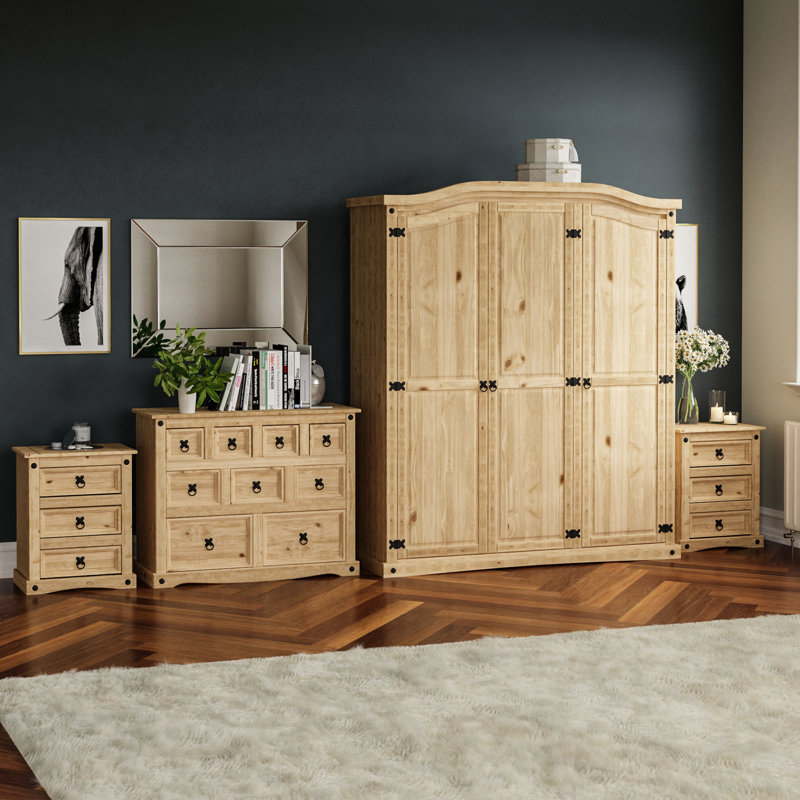Harold 4 Piece Pine Solid Wood Bedroom Set