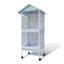 Cage à perroquet moderne en métal bleu clair à double couche avec plateau coulissant