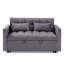 54,33 po Canapé-lit pliable polyvalent en 3 longueurs, canapé-lit moderne, canapé-lit en velours, dossier réglable (GRIS)