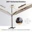 Parasol en porte-à-faux à DEL 11 pi x 11 pi pour terrasse, base contrepoids incluse
