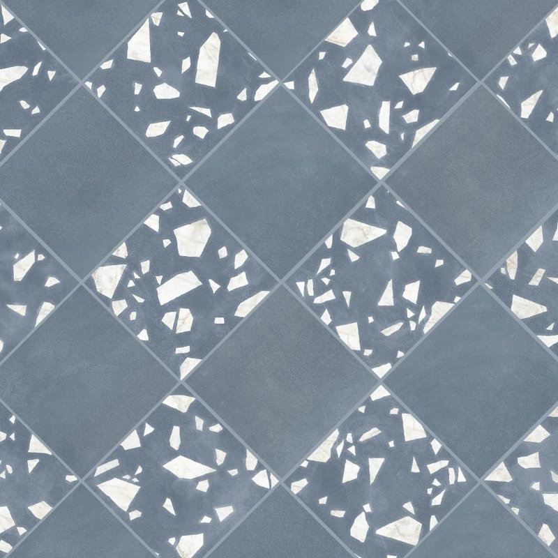 Terrazzo 2.0 Checkerboard 24" x 24" Matte Porcelain Floor and Wall Tile, Checkerboard #17