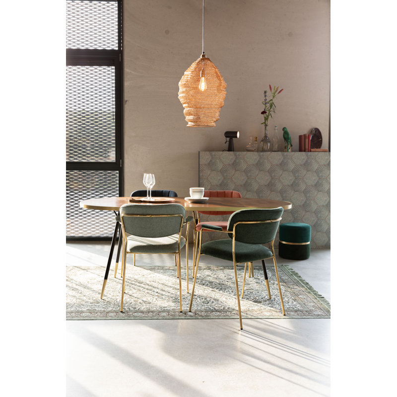 Jolien Upholstered Arm Chair, Gold, Pink