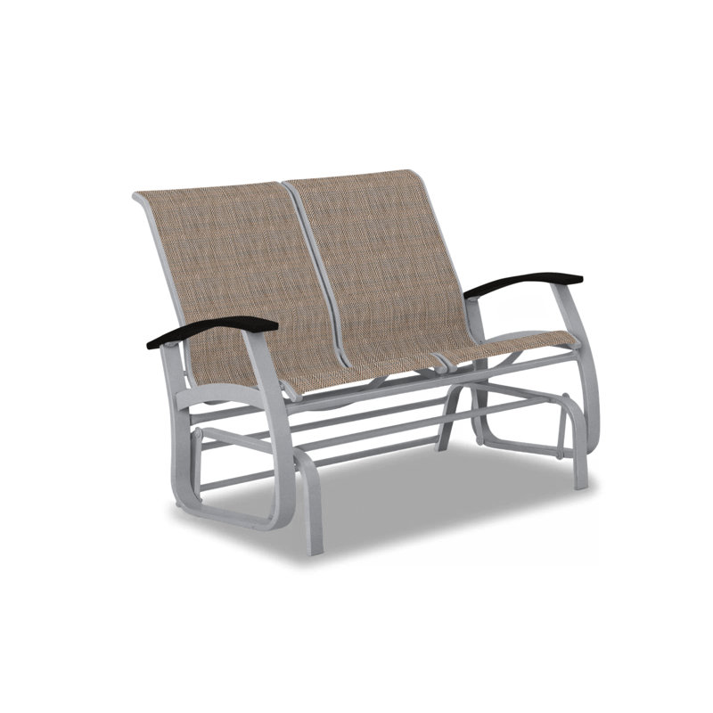 Belle Isle Outdoor Glider, Breeze, Black P70, Textured Beachwood