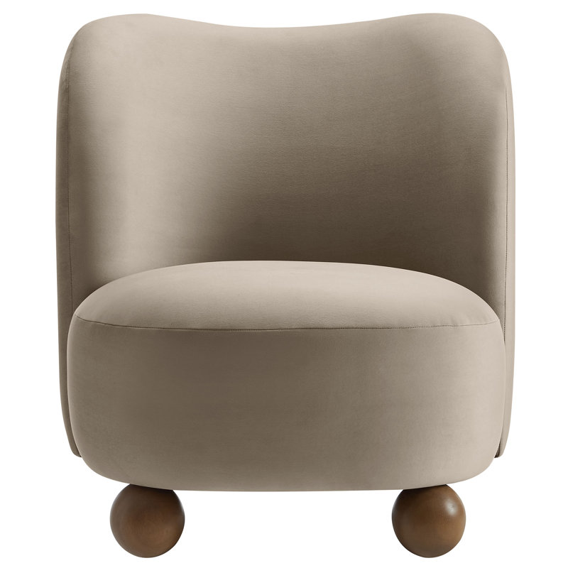 Monroe Boucle Fabric Accent Chair, Taupe Velvet