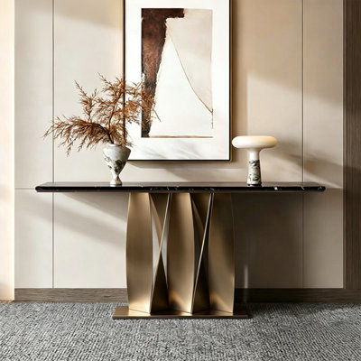 Twisted Geometric Hall Accent Console Table