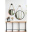 Miroir rond 29,5 po avec cadre en fer noir et corde robuste pour le salon-499810209