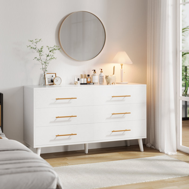 Commode double 6 tiroirs Modern Modern, Blanc