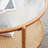 30.71in Double-Layered Round Water Ripple Glass And PE Rattan Tabletop Matched With Heat Transfer Wood Grain Iron Frame Coffee Table-616632583