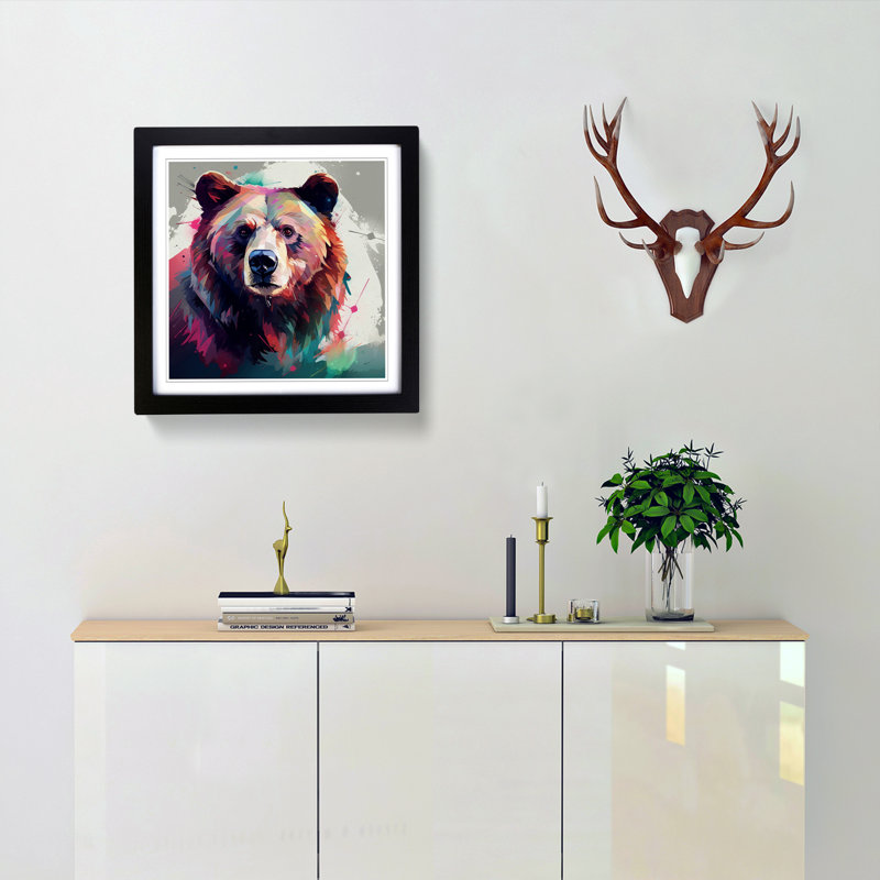 Single Picture Frame Print on Wood, Black