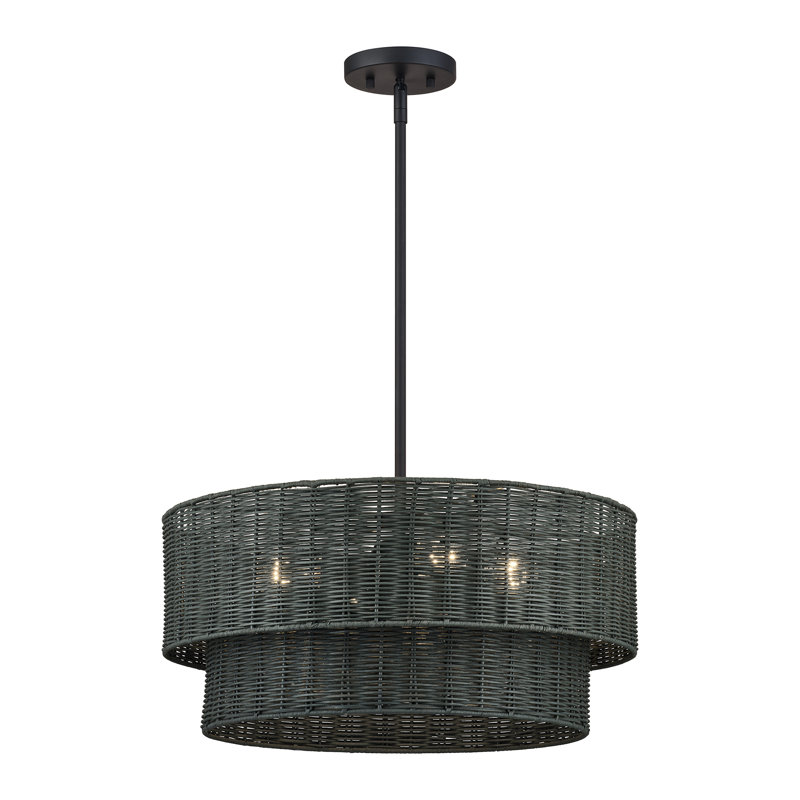 Lustre suspendu 4 lumières Arsdale, Noir mat