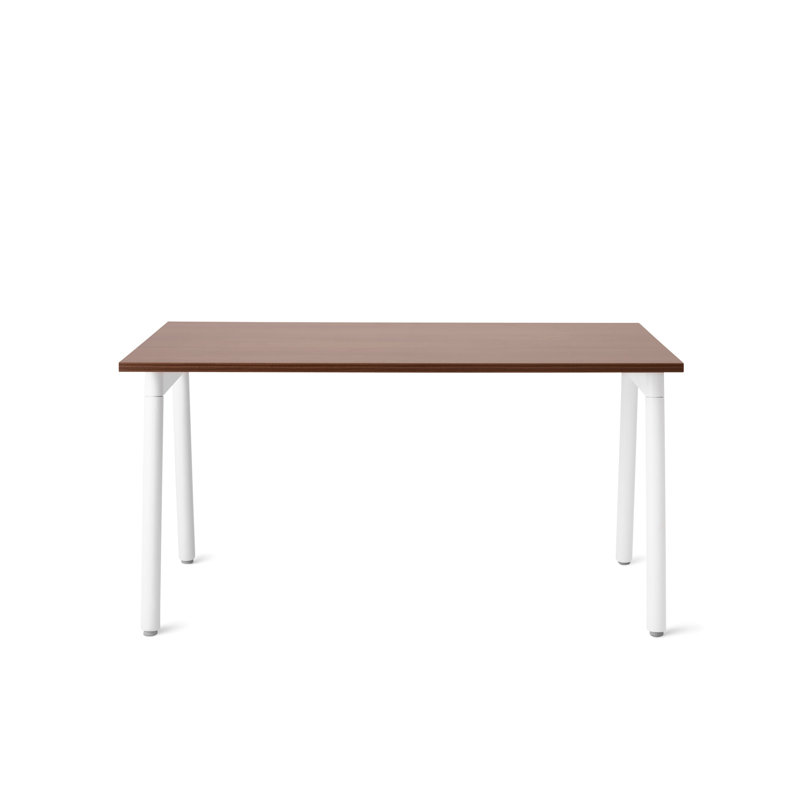 Series A Executive Single Desk, 29" H x 57" W x 27" D, White/Walnut