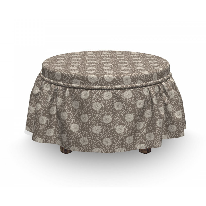 Housse pour repose-pieds floral
