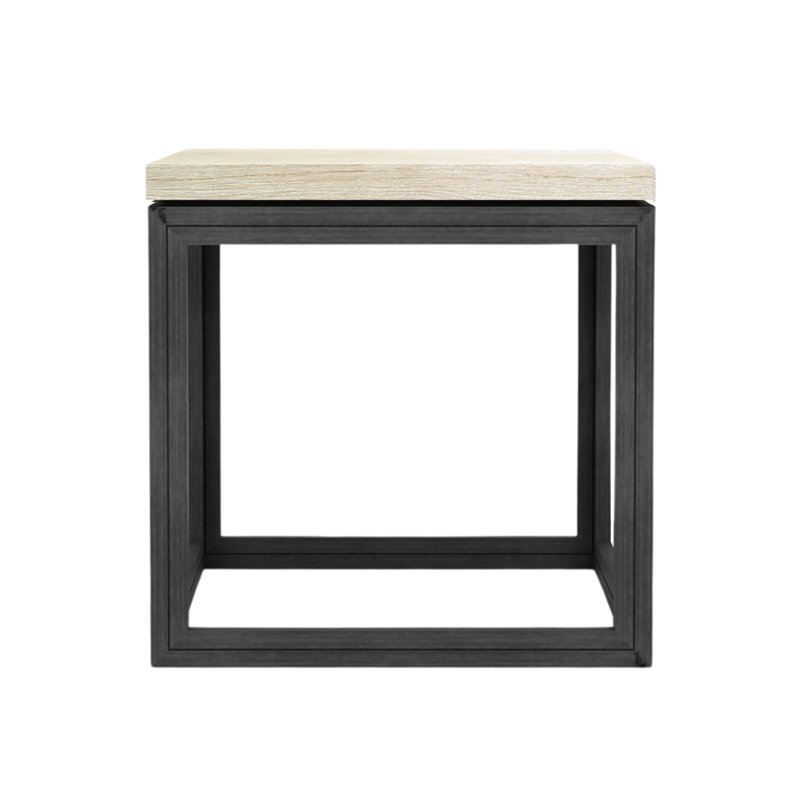 Table de bout à piédestal en bois massif