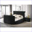 Table de chevet moderne noire avec 2 tiroirs et plateau en verre trempé de 8 mm-1729325181