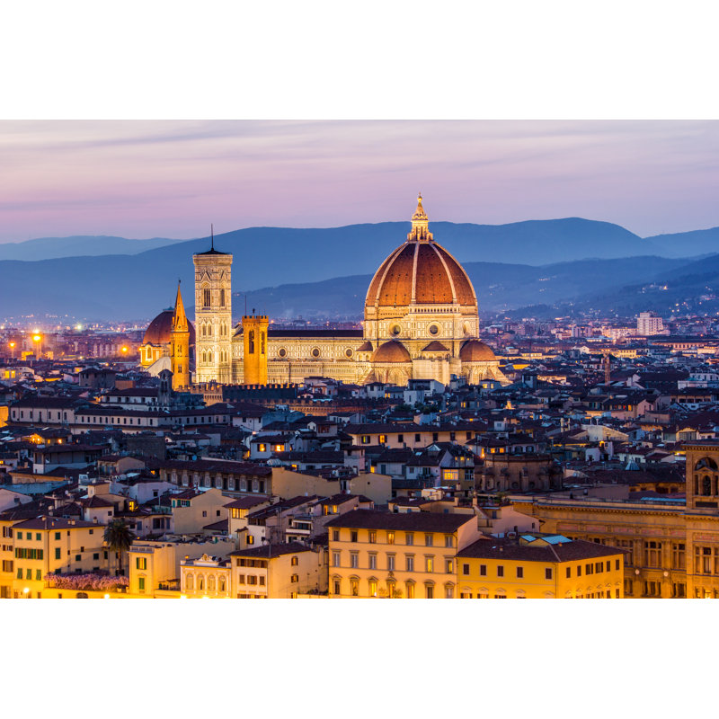 Florence, The Cathedral - Santa Maria Del Fiore, Sunset by Ronnybas - Wrapped Canvas Print, 51cm H x 76cm W