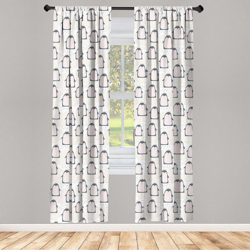 Penguin Semi-Sheer Rod Pocket Curtain Panels, 28" x 95"