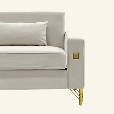 Velvet Sofa Set,2 Piece Living Room Couch Set with Two Modern Sofas,Luxury Upholstered Furniture with Removable Seat Cushions,Comfortable Seating for