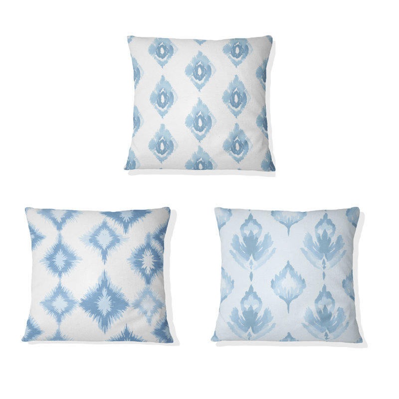 Coussin Modern Modern - coussin imprimé bleu et blanc Whisper, H 18 po x l 18 po